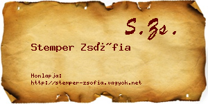 Stemper Zsófia névjegykártya